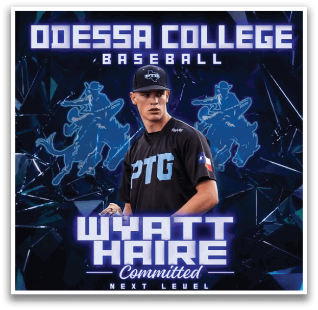 A baseball player wearing a black shirt with the letters PTG on it. Description generated by AI
