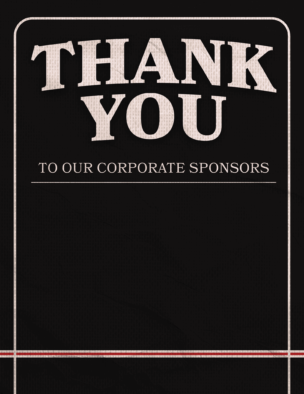 A black and white sign that says “Thank You" with a red stripe. AI generated content
