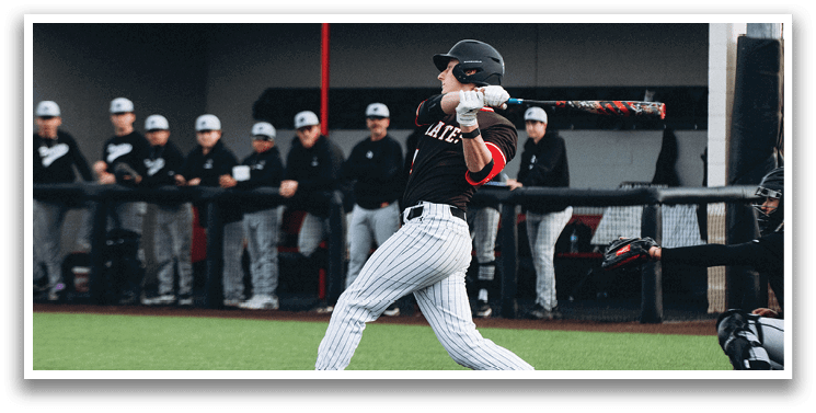 A baseball player is swinging a bat on a field. AI generated content