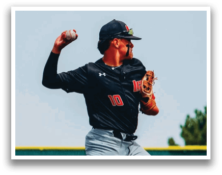 A baseball player in a black shirt and grey pants is throwing a ball. AI generated content