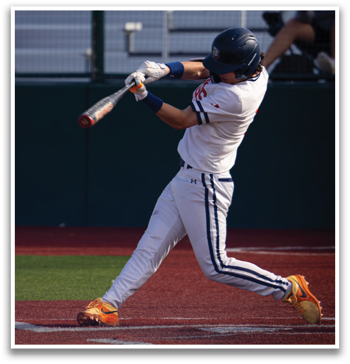 A baseball player is swinging a bat at a ball, with a crowd of people watching from the stands. Contenido generado con IA