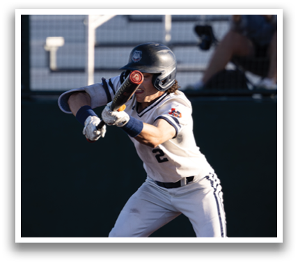 A baseball player is swinging a bat at a ball. Contenido generado con IA