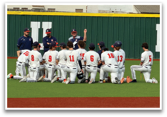 Baseball players in uniforms sitting on the ground. Contenido generado con IA