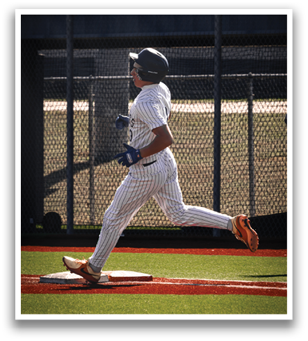 A baseball player running to first base. Contenido generado con IA