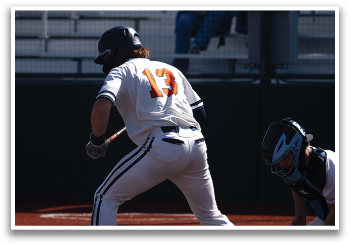 A baseball player is swinging a bat at home plate, with a catcher and umpire behind him. Contenido generado con IA