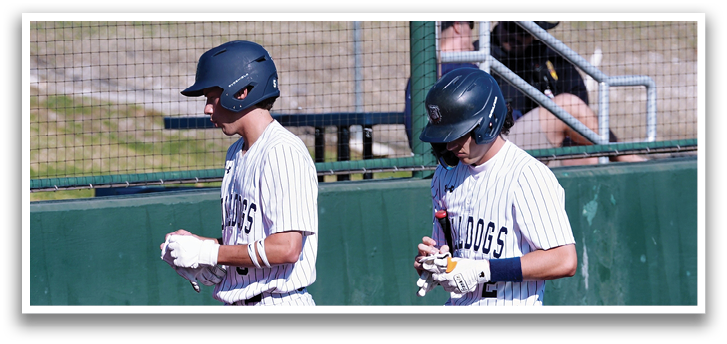 Two baseball players walking on the field, one with a bat and the other with a glove. Contenido generado con IA