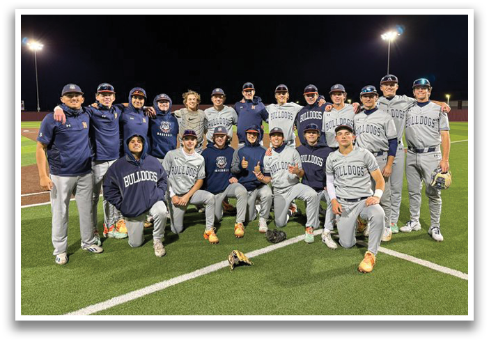 A baseball team poses for a photo on the field. Contenido generado con IA