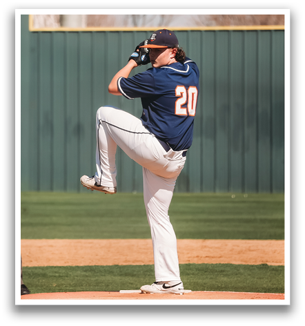 A baseball player in a blue shirt and white pants is throwing a pitch. Contenido generado con IA