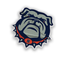 A collection of stickers and magnets featuring a bulldog mascot. AI generated content