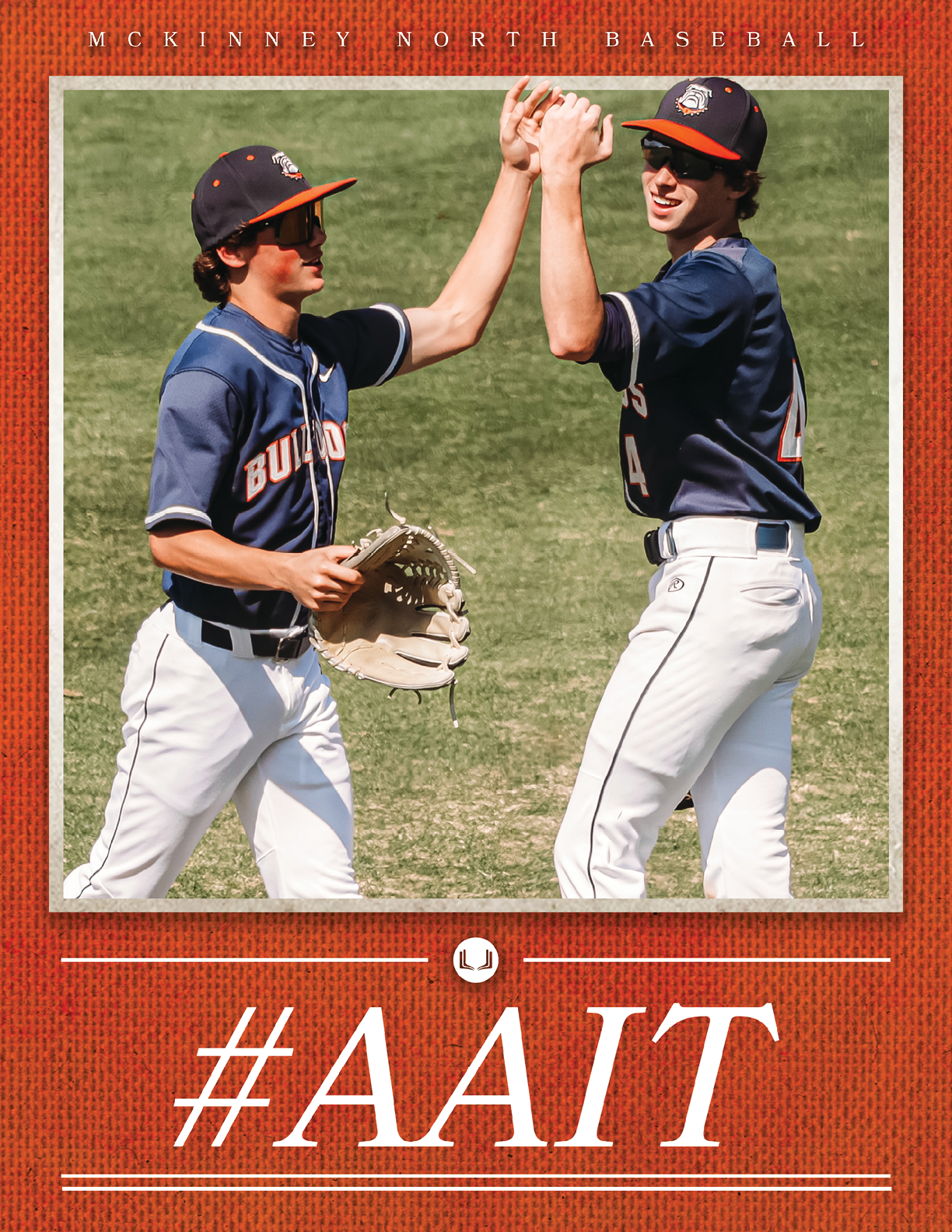 Two baseball players are high-fiving each other. Contenido generado con IA