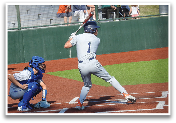 A baseball player is swinging a bat at a ball during a game. Contenido generado con IA