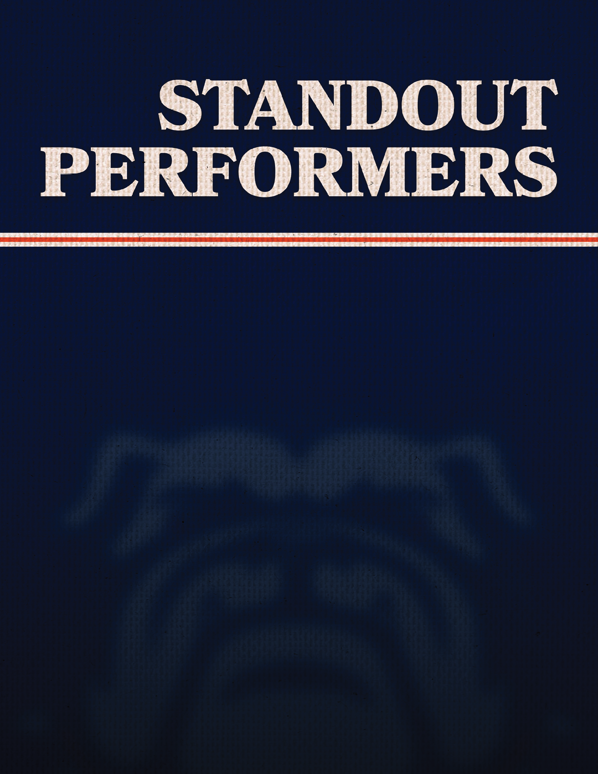 A blue and orange banner with a dog mascot on it. Contenido generado con IA