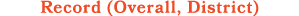 Record (Overall, District)