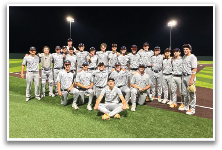 Baseball team posing for a photo on the field. Contenido generado con IA