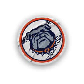 A collection of stickers featuring a bulldog mascot and a baseball. AI generated content