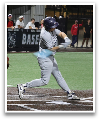 A baseball player is swinging a bat, while a catcher and an umpire watch. Contenido generado con IA