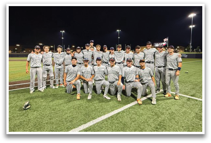 A baseball team poses for a photo on the field. Contenido generado con IA
