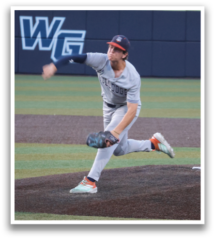 A baseball player in a grey shirt and white pants is pitching a ball on a field. Contenido generado con IA