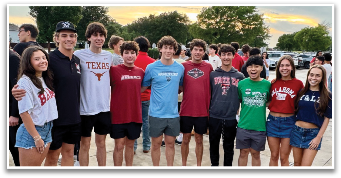 A group of young people pose for a photo, wearing various shirts and shorts. Contenido generado con IA