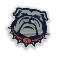 A collection of stickers and magnets featuring a bulldog mascot. Contenido generado con IA