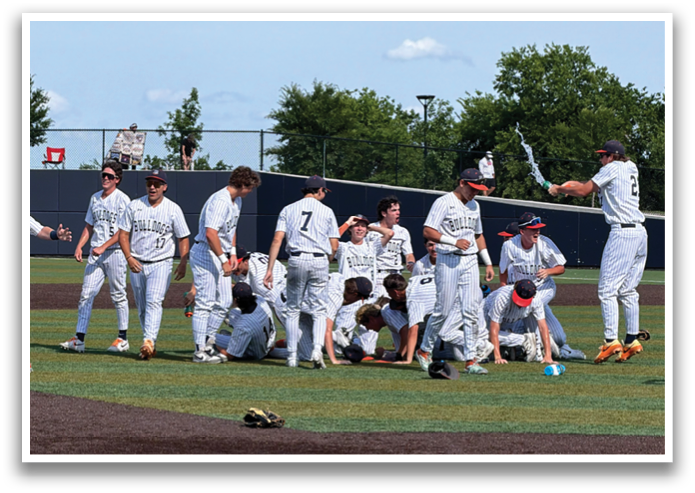 A group of baseball players are standing on a field, some of them are holding baseball bats. Contenido generado con IA