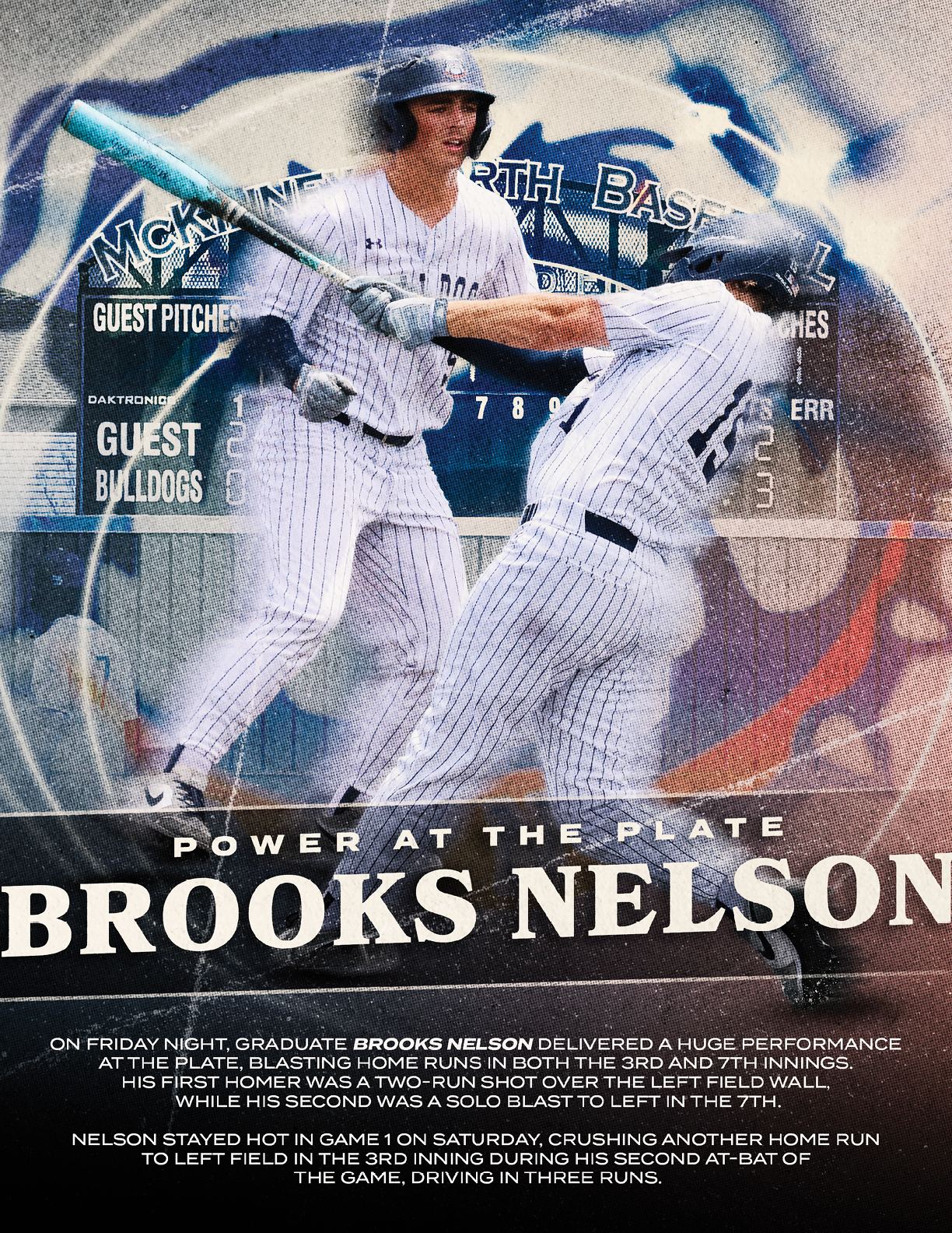 A baseball player is swinging a bat at a ball. Contenido generado con IA