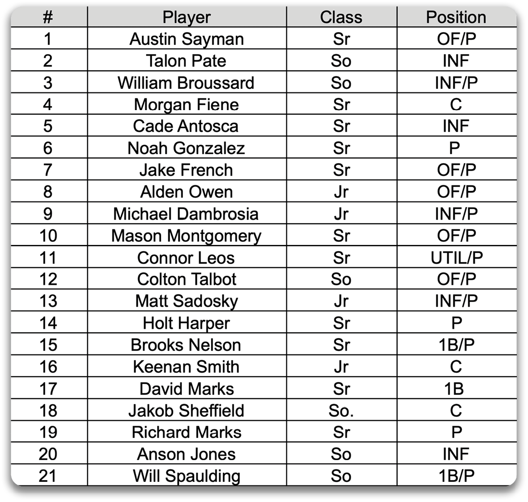 A list of baseball players, including their names and positions, is displayed. Contenido generado con IA