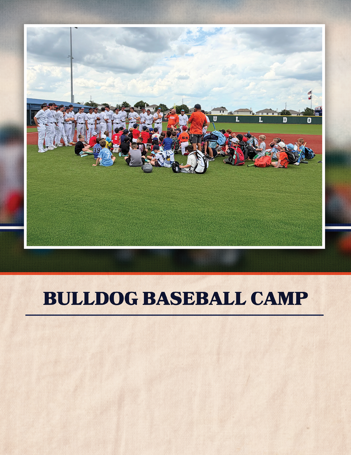 A group of people are sitting on a grassy field, some of them wearing baseball uniforms. Contenido generado con IA