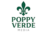 A logo for a media company called Poppy Verde Media. Contenido generado con IA
