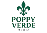 A logo for a media company called Poppy Verde Media. Contenido generado con IA