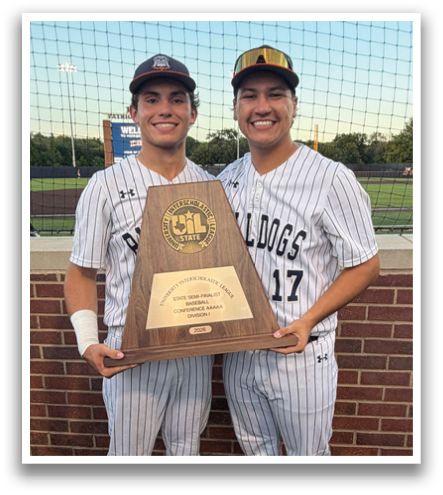 Two baseball players are holding a trophy together. Contenido generado con IA
