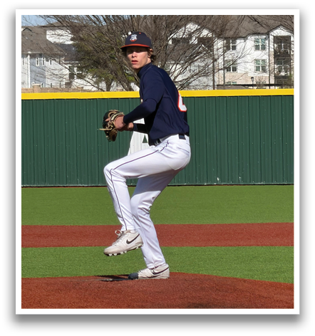 A baseball player in a blue shirt and white pants is pitching a ball on a field. Contenido generado con IA
