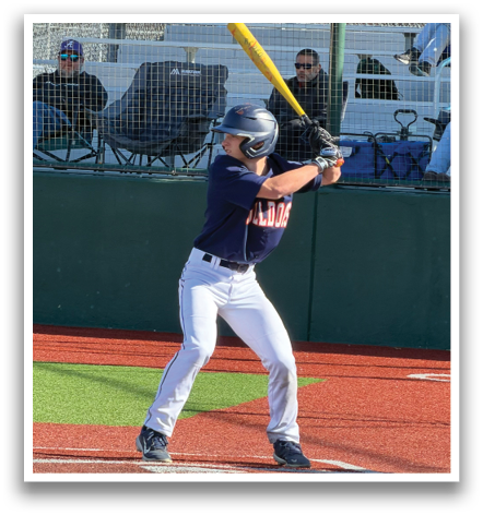 A baseball player is swinging a bat at a ball during a game. Contenido generado con IA
