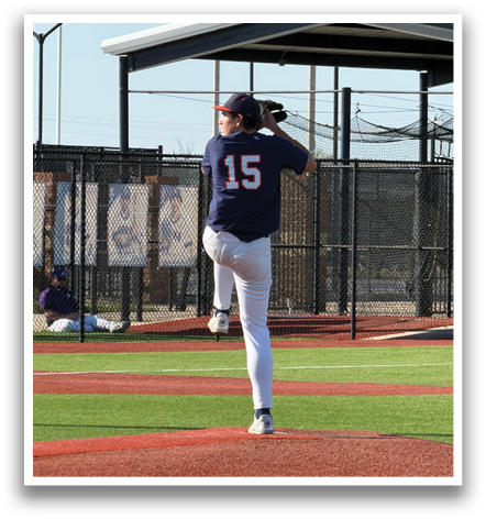 A baseball player is standing on one leg, holding a baseball glove. Contenido generado con IA