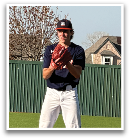 A baseball player is standing on a field, holding a ball in his hand. Contenido generado con IA