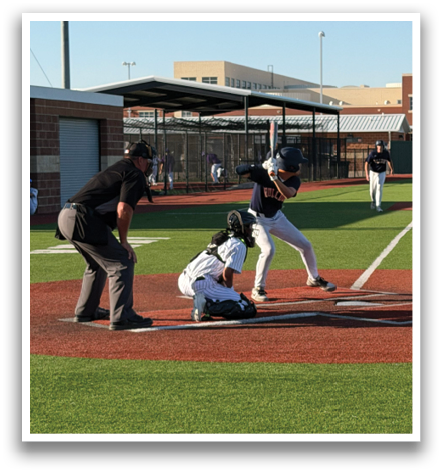 A baseball player is swinging a bat at a ball. Contenido generado con IA