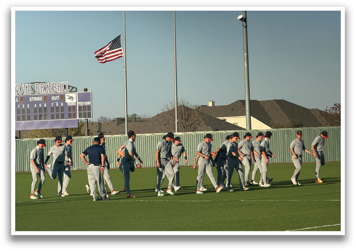 Baseball players are walking across a field, some of them wearing baseball gloves. Contenido generado con IA
