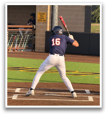 A baseball player in a blue shirt and white pants is swinging a bat at a ball. Contenido generado con IA