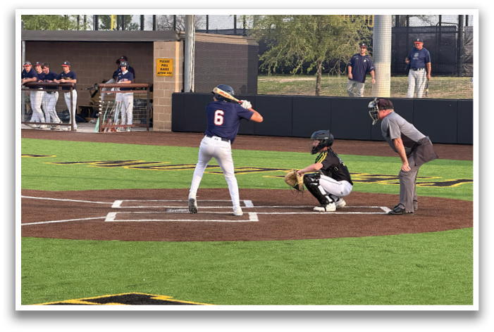 A baseball player is swinging a bat at a ball during a game. Contenido generado con IA