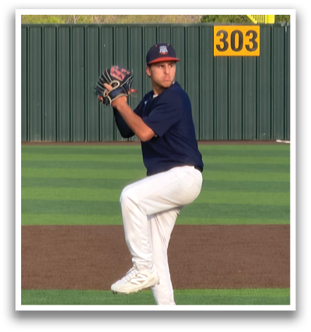 A baseball player in a blue shirt and white pants is pitching a ball on a field. Contenido generado con IA