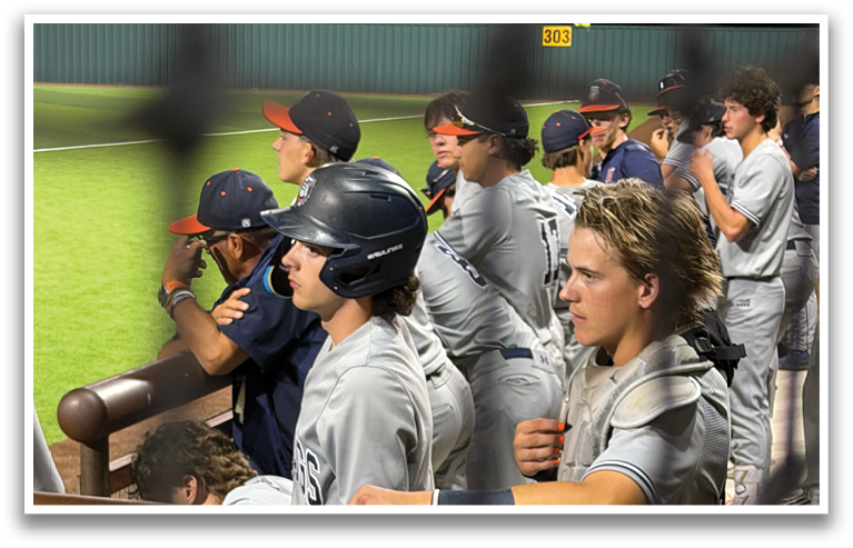 Baseball players sitting on bench. Contenido generado con IA