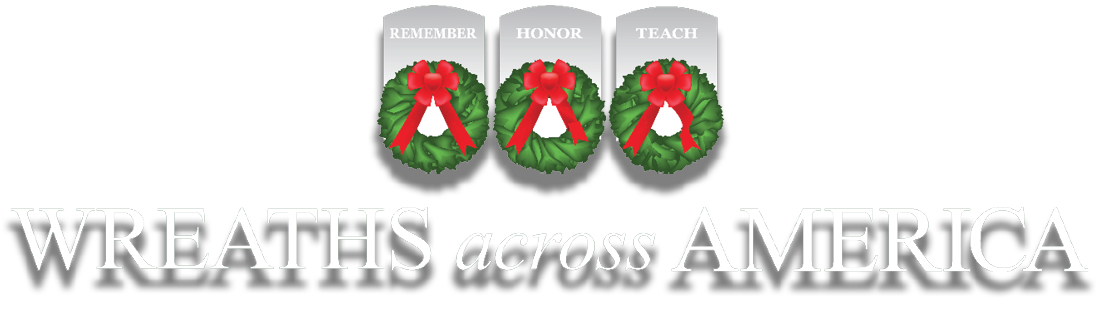 A green background with a wreath and the words “Wreaths Across America". Contenido generado con IA