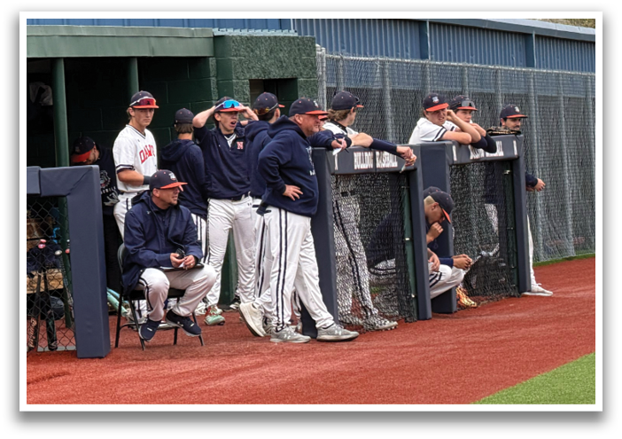 A group of men are sitting on a bench in a dugout. Contenido generado con IA