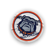 A collection of stickers featuring a bulldog mascot and a baseball. AI generated content