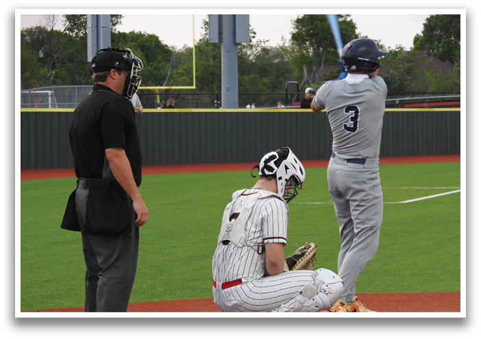 A baseball player is swinging a bat at a ball. Contenido generado con IA