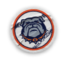 A collection of stickers featuring a bulldog mascot and a baseball. AI generated content