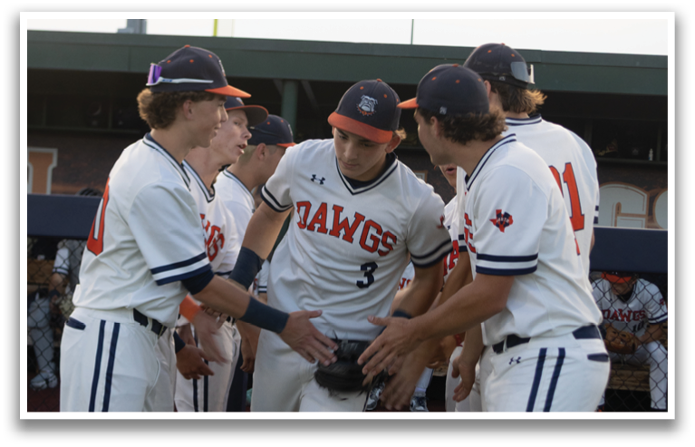 A group of baseball players on a field, some of them shaking hands. Contenido generado con IA