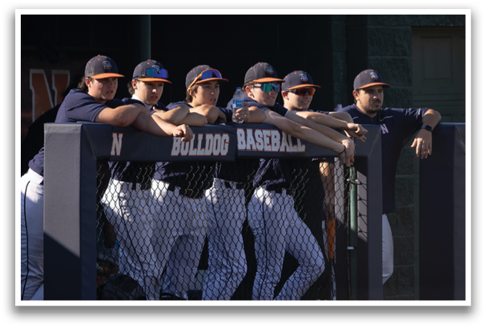 Baseball players are sitting on a bench, watching the game. Contenido generado con IA