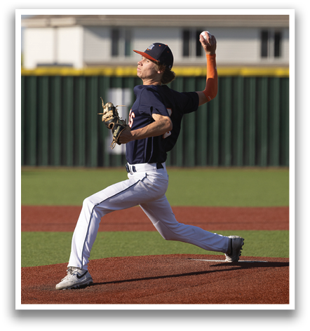 A baseball player in a blue shirt and white pants is pitching a ball on a field. Contenido generado con IA