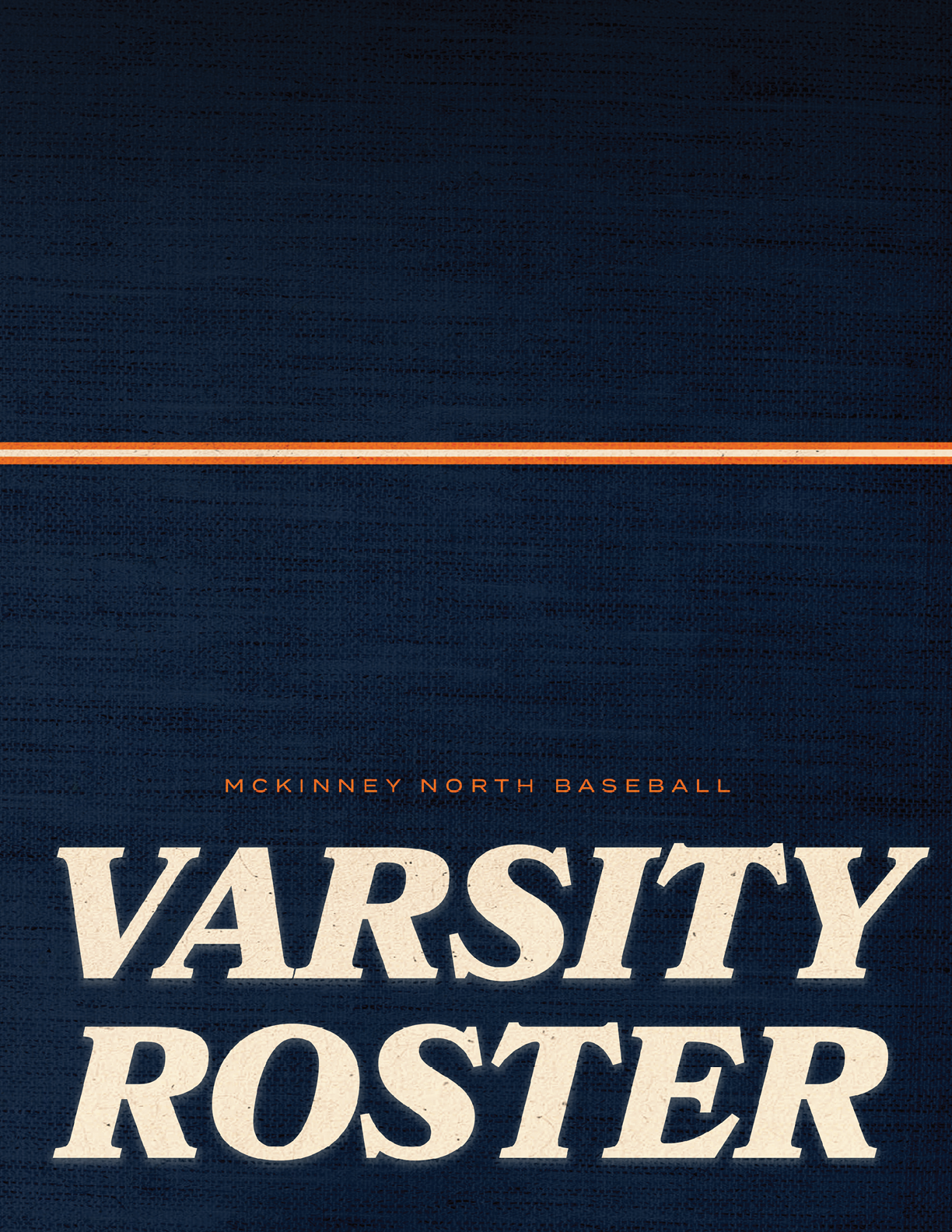 A blue and orange baseball team roster. Contenido generado con IA